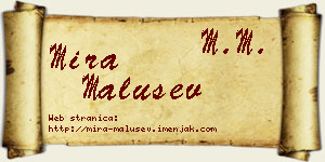 Mira Malušev vizit kartica